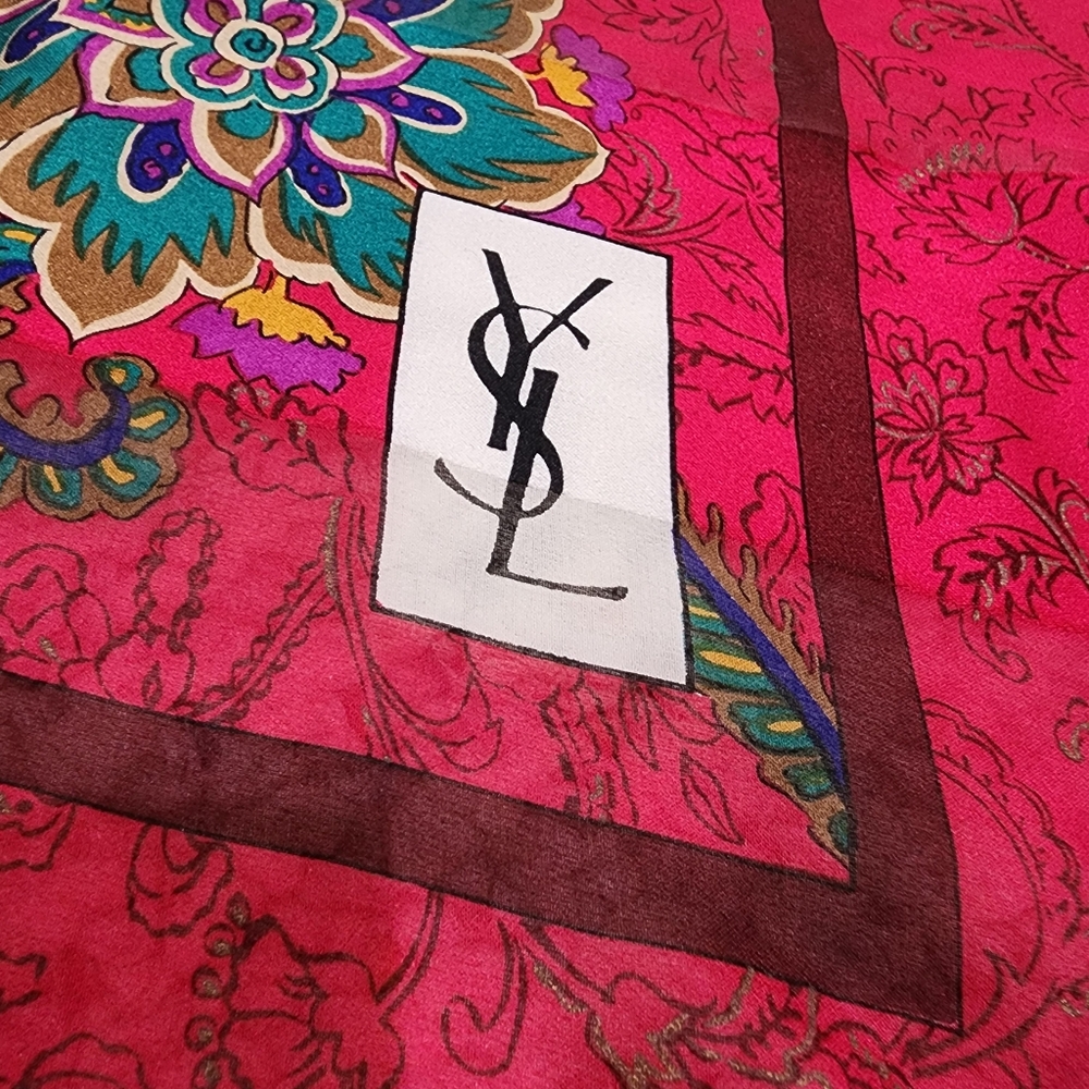 Authentic YSL Large Silk Scarf - Picture 4 of 10